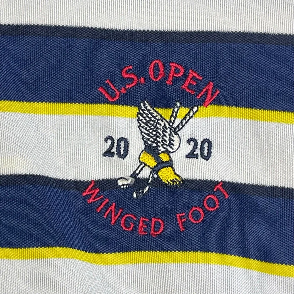 Polo Ralph Lauren Golf Shirt‎ Mens L Multicolor Striped Golf Tournament Logo